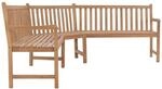 vidaXL Garten-Eckbank 185x185x90 cm Massivholz Teak