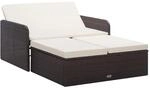 vidaXL 2-tlg Garten-Lounge-Set mit Auflagen Poly Rattan Braun Modell 5