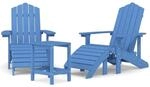 vidaXL Adirondack-Gartenst&uuml;hle mit Hocker & Tisch HDPE Aquamarin 3095715