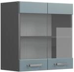 Vicco K&uuml;chenglasschrank R-Line Glash&auml;ngeschrank Blau-Grau/Anthrazit 60 cm