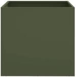 vidaXL Pflanzk&uuml;bel 2 Stk Olivgr&uuml;n 49x47x46 cm Stahl 841566