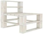 vidaXL Outdoor-Mittelsofa Paletten Holz Wei&szlig; 49334