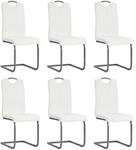 vidaXL Freischwinger 6 Stk Wei&szlig; Kunstleder 275464