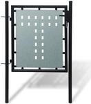 vidaXL Zauntor Einzeltor Schwarz 100x150 cm 141685