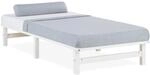 Homestyle4u Palettenbett 90 x 200 cm mit Lattenrost in Wei&szlig; 1965