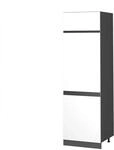 Vicco K&uuml;hlumbauschrank R-Line Hochschrank f&uuml;r die K&uuml;che Wei&szlig;/Anthrazit 60 cm