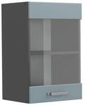 Vicco K&uuml;chenglasschrank R-Line Glash&auml;ngeschrank Blau-Grau/Anthrazit 40 cm