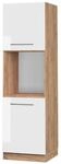 Vicco Herdumbauschrank Fame-Line Wei&szlig; Hochglanz/Goldkraft Eiche 60 cm Offen