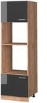 Vicco Mikrowellenschrank R-Line Anthrazit Hochglanz/Goldkraft Eiche 60 cm