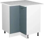Vicco Eckunterschrank R-Line K&uuml;chen Eckschrank Blau-Grau/Wei&szlig; 76 cm AP Marmor