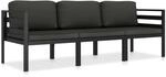 vidaXL 3-tlg Garten-Lounge-Set mit Kissen Aluminium Anthrazit Modell 1