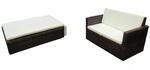 vidaXL 2-tlg Garten-Lounge-Set mit Auflagen Poly Rattan Braun Modell 4