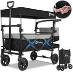 Sekey Faltbarer Bollerwagen mit Dach 150KG Kinder Transportwagen Schwarz und...