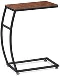 Relaxdays Beistelltisch MDF Eisen Dunkelbraun Unterschiebbar 58,5 cm x 47,5 cm x 25
