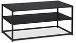 Relaxdays Couchtisch Glas Schwarz 2 Ebenen 42 cm x 90 cm x 50 cm 15,3 kg