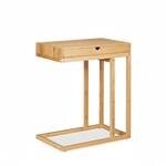 Relaxdays Beistelltisch Bambus Natur mit Schubfach 68 cm x 55 cm x 35 cm 5,4 kg