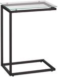 Relaxdays Beistelltisch Glas Metall Schwarz 61 cm x 30 cm x 45 cm 3,9 kg