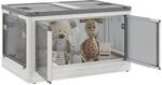 HOMCOM Aufbewahrungsbox 69L Stapelbar mit Rollen Wei&szlig;