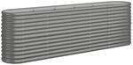 vidaXL Hochbeet Verzinkter Stahl 224x40x68 cm Grau 318899