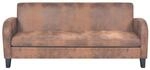 vidaXL 3-Sitzer Sofa Kunstleder Wildleder-Optik Braun