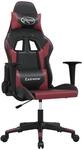 vidaXL Gaming-Stuhl mit Massagefunktion Schwarz und Weinrot Kunstleder Modell 3