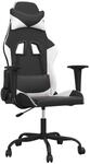 vidaXL Gaming-Stuhl mit Massagefunktion Schwarz und Wei&szlig; Kunstleder 345404