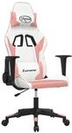 vidaXL Gaming-Stuhl Wei&szlig; und Rosa Kunstleder 3143696