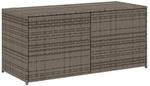 vidaXL Gartentruhe Grau 283L Poly Rattan