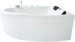 Basera&reg; Indoor Eck-Whirlpool Badewanne Guam Rechts 2 Personen Basic 180 x 130 cm