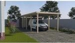 Weka Flachdach Einzelcarport 617 Gr. 3 ohne Dachplatten 322 cm x 802 cm
