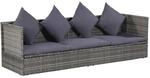 vidaXL Garten-Sofabett 200x60 cm Poly Rattan Grau 43959
