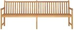 vidaXL Gartenbank 228 cm Massivholz Teak