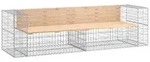 VidaXL Gartenbank aus Gabionen 244x71x65,5 cm Massivholz Kiefer VidaXL Gartenbank aus Gabionen 244x71x65,5 cm Massivholz Kiefer