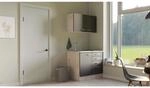 Flex-Well Exclusiv Minik&uuml;che Morena 100 cm Basaltgrau matt - San Remo Eiche
