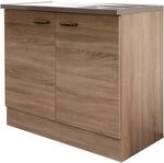 Flex-Well Classic K&uuml;chen-Sp&uuml;lenunterschrank 100 cm Oslo Sonoma Eiche