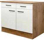 Flex-Well Exclusiv K&uuml;chen-Unterschrank Vintea 100cm Magnolie matt - Lancelot Oak