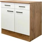 Flex-Well Exclusiv K&uuml;chen-Unterschrank Vintea 80 cm Magnolie matt - Lancelot Oak