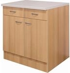 Flex-Well Classic K&uuml;chen-Unterschrank Nano 80 cm Buche Nachbildung