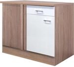 Flex-Well Classic K&uuml;chen-Eck-Unterschrank Florida 110 x 60 cm Wei&szlig;-Sonoma...