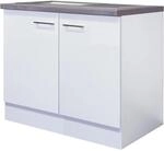 Flex-Well Exclusiv K&uuml;chen-Sp&uuml;lenunterschrank Joelina 100 cm Wei&szlig;