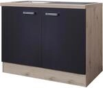 Flex-Well Exclusiv K&uuml;chen-Sp&uuml;lenunterschrank Lara 100cm Anthrazit-San Remo...