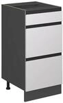 Vicco K&uuml;chenunterschrank R-Line Wei&szlig;/Anthrazit 40 cm J-Shape mit Schubladen ohne