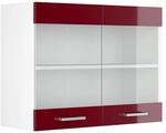 Vicco K&uuml;chenglasschrank R-Line Glash&auml;ngeschrank Bordeaux Hochglanz/Wei&szlig; 80 cm
