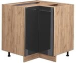 Vicco Eckunterschrank Fame-Line Anthrazit Hochglanz/Goldkraft Eiche 81 cm ohne