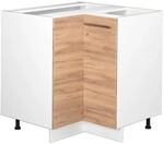 Vicco Eckunterschrank Fame-Line Goldkraft Eiche/Wei&szlig; 81 cm ohne Arbeitsplatte