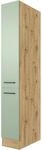 Flex-Well Exclusiv K&uuml;chenapothekerhochschrank Cara 30cm Schilfgr&uuml;n-Artisan Eiche