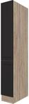 Flex-Well Exclusiv Apotheker-Hochschrank Capri 30 cm Schwarz Matt-Endgrain Oak