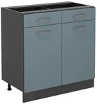 Vicco K&uuml;chenunterschrank R-Line Blau-Grau/Anthrazit 80 cm ohne Arbeitsplatte