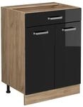 Vicco K&uuml;chenunterschrank R-Line Schwarz Hochglanz 60 cm mit Schublade ohne