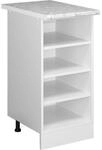 Vicco K&uuml;chenregal R-Line Offener K&uuml;chenschrank Wei&szlig;/Wei&szlig; 40 cm AP Marmor
